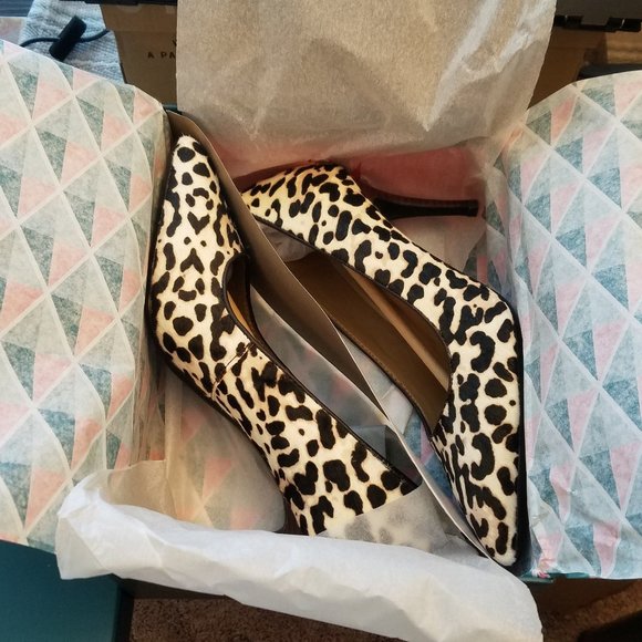 NEW Genuine Calf Hair Leopard Pumps Size 8 - Picture 7 of 8